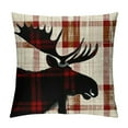 thumbnail image 1 of Qinduosi Pack of Black Red Buffalo Plaid Dear Moose Elk Christmas Linen Throw Pillowcase Personalized Cushion Cove Decorative Pillow Square Inches¡­, 1 of 5