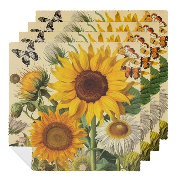 Qinduosi Party Cloth Napkins Dinner Table Napkins, Washable Reusable Polyester Napkins for Home Holiday Party Wedding Table Setting Decoration 2 PCS