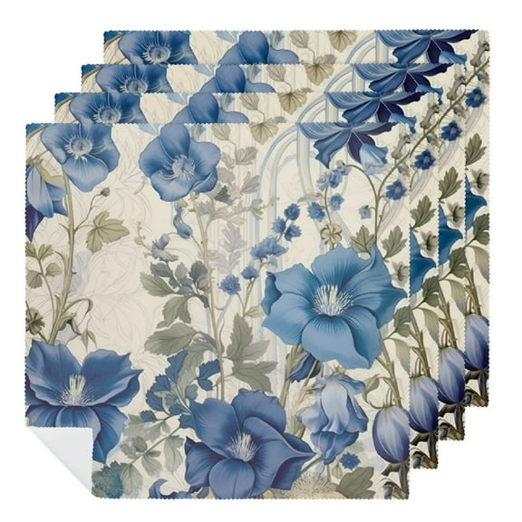 Qinduosi Party Cloth Napkins Dinner Table Napkins, Washable Reusable Polyester Napkins for Home Holiday Party Wedding Table Setting Decoration 2 PCS