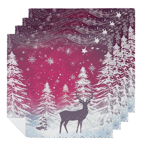 Qinduosi Party Cloth Napkins Dinner Table Napkins, Washable Reusable Polyester Napkins for Home Holiday Party Wedding Table Setting Decoration 2 PCS