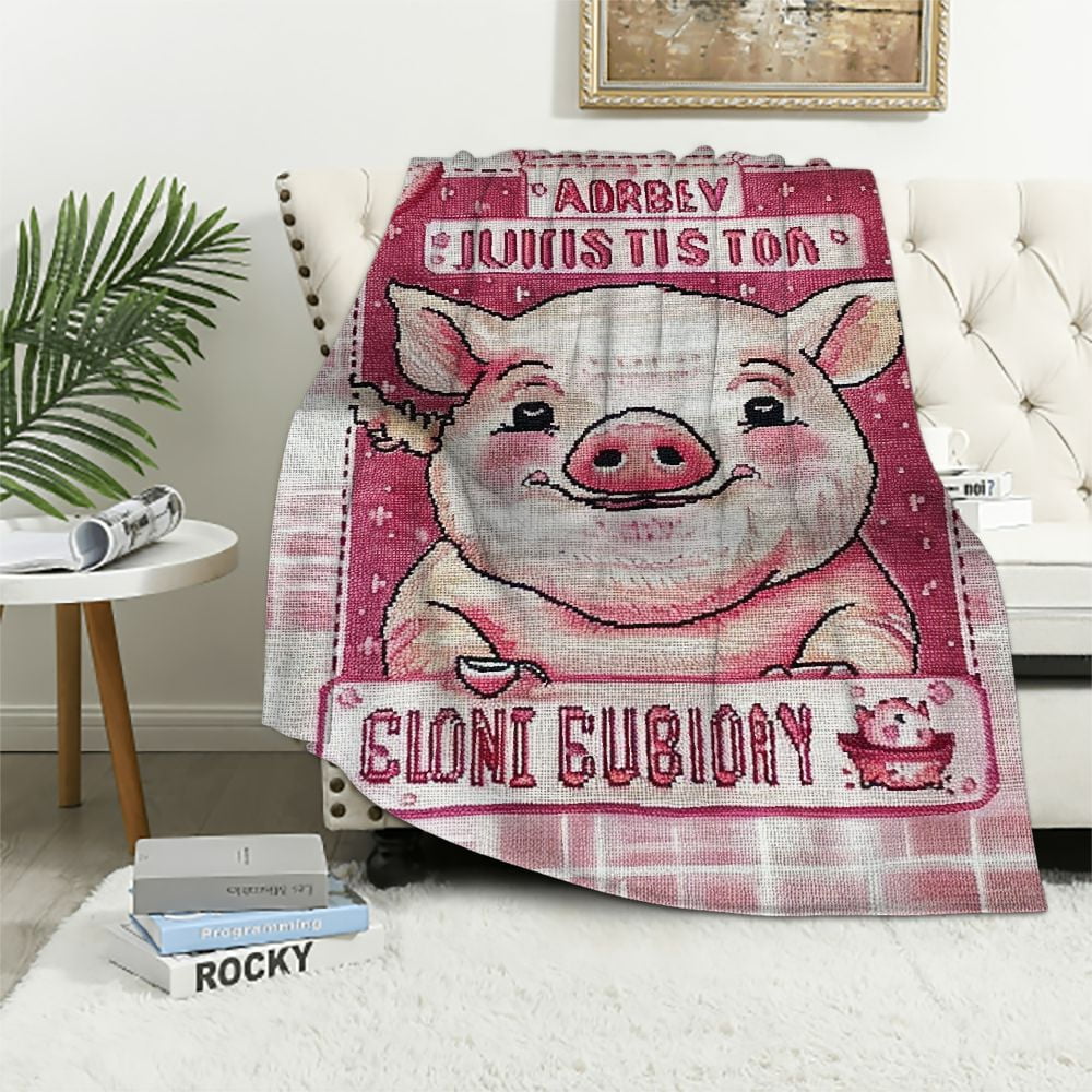Pig in Technicolor Quilted Blanket NCU0TL279