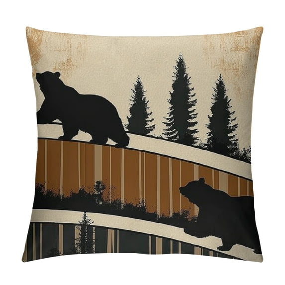 Qinduosi Pillow Cases Cushion Covers Boys Throw Pillow Covers " Set of Soft for Throw Pillowcases Botanical Farmhouse Exotic Style Brown Cushion Cases