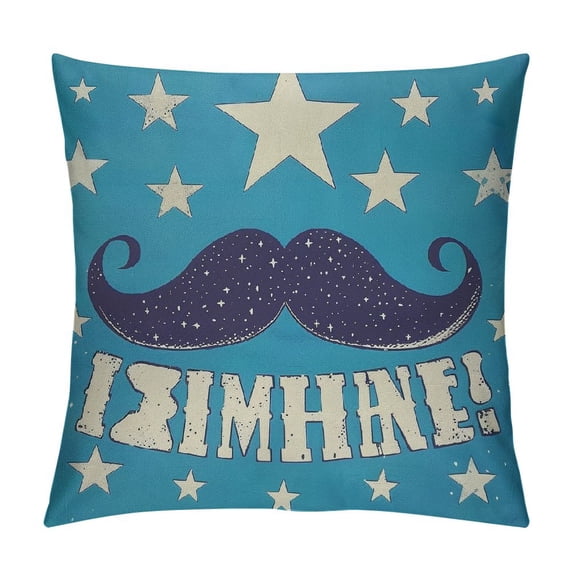 Qinduosi Pillow Cover Father¡¯s Day Throw Pillow Covers Blue Pillowcovers Soft Double Side Print Sofa Linen Square Throw Pillowcover " inch for Living Room Bedroom Car Decor