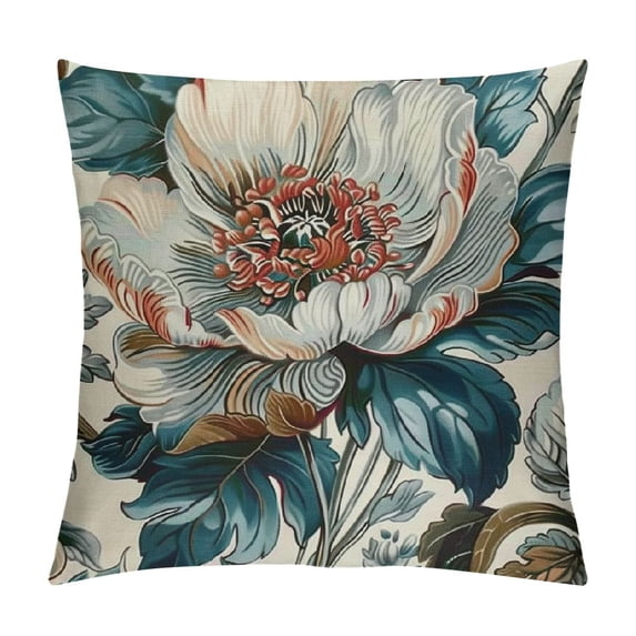 Qinduosi Pillow Cover Spring Vintage Flower Throw Pillow Covers Floral Outdoor Pillow Cases Cushion Covers for Sofa Bedroom Decor (of ) White