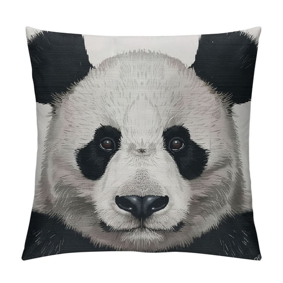 Qinduosi Pillow Covers Head Pillow Cover Black and White Pillowcover Soft Double Side Print Sofa Linen Square Throw Pillowcovers " inch for Living Room Bedroom Car Decor