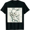 thumbnail image 1 of Qinduosi  Ps Men's Rabbit Poster T-Shirt Black, 1 of 3