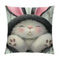 thumbnail image 1 of Qinduosi Rabbit Throw Pillow Cover Set of Cases Bunny Bottom Easter Eggs Blue Pink Cute Outdoor Decor Pillowcase Home Square Pillow, 1 of 5