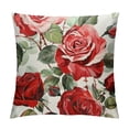 thumbnail image 1 of Qinduosi Red Roses Throw Pillow Covers Inch Set of  Valentine's Day Decorative Pillow Case Beautiful Bouquet Flower Cushion Cover for Couch Sofa Wedding Anniversary Decor Gift, 1 of 5