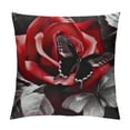 thumbnail image 1 of Qinduosi Rose Butterfly Red Throw Pillow Covers  Inch Set of  Decorative Mother's Day Decorative Flower Gray Pillow Cases Cushion Covers for Sofa Couch Car Bedroom Home Decor, 1 of 5