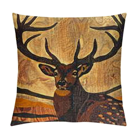 Qinduosi Rustic Cabin Decor Pillow Covers Set of ,Cabin Decor,Log Cabin Decor, Moose Pillow Covers,Camping Pillow,Camping Decor,Woodland Animals Decor