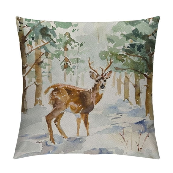 Qinduosi Rustic Pillow Covers Set of Holiday Throw Pillow Covers Forest Decorative Pillowcase Square Cushion Cover Decor for Home Couch Sofa Bedding