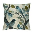 thumbnail image 1 of Qinduosi  Set of Ink Painting Watercolor Blue Grey Lovely Birds Tree Leaves Decorative Throw Pillow Cover Case Home Living Room Bed Sofa Car Linen Square Inches, 1 of 5