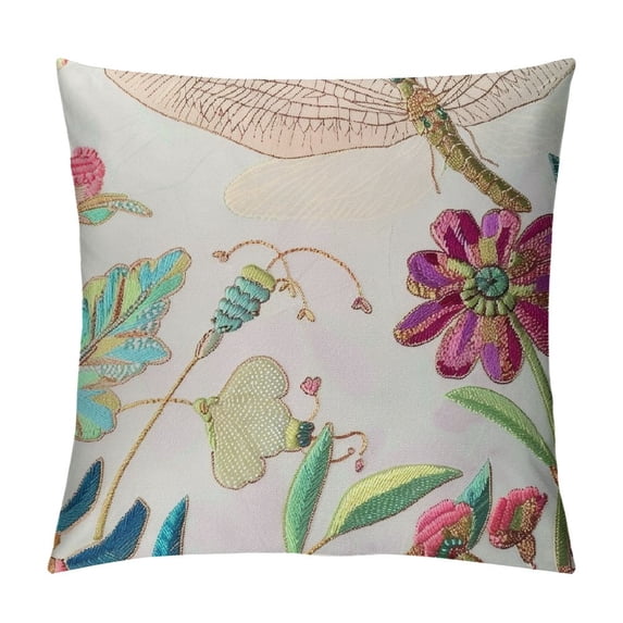 Qinduosi Set of Embroidered Decorative Throw Pillow Covers Couch Square Pillowcases Cushion for Bedroom Sofa Farmhouse Decor Inch ()