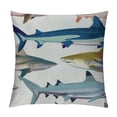 thumbnail image 1 of Qinduosi Shark Throw Pillow Cushion Cover, Types of Cow Mammals Species Natural Nautical Graphic, Decorative Square Accent Pillow Case White, 1 of 5