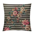 thumbnail image 1 of Qinduosi Small Flower Throw Pillow Cover Seamless Romantic Ditsy Floral on Black and White Stripes Decorative Square Pillow Case for Home Bedroom Living Room Cushion Cover Inch, 1 of 5