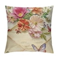thumbnail image 1 of Qinduosi  Spring Floral Throw Pillow Covers Pink Flowers Mothers Day Decorative Pillows for Couch Sofa Bed Home Decor of White, 1 of 5