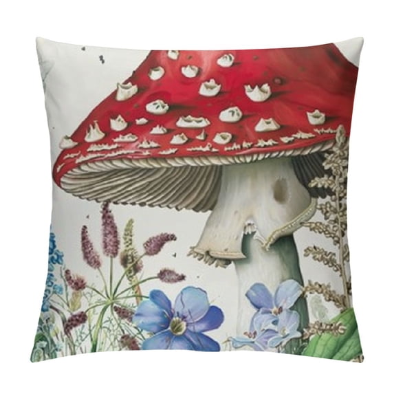 Qinduosi Spring Forest Animals Throw Pillow Covers Inch Rabbit Mush Floral Decorative Pillows for Sofa Kids Nursey Decor Set of White