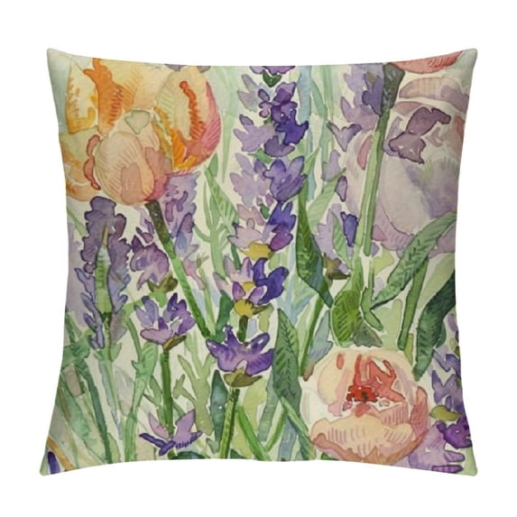 Qinduosi Spring Pillow Cover Flowers Decoration Holiday Farmhouse Pillow Case Decor for Home Sofa Couch White