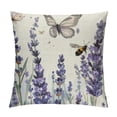 thumbnail image 1 of Qinduosi Spring Pillow Cover Inch Floral Butterfly Decorations Farmhouse Pillow Case Decor for Sofa Couch（Purple AA White, 1 of 5