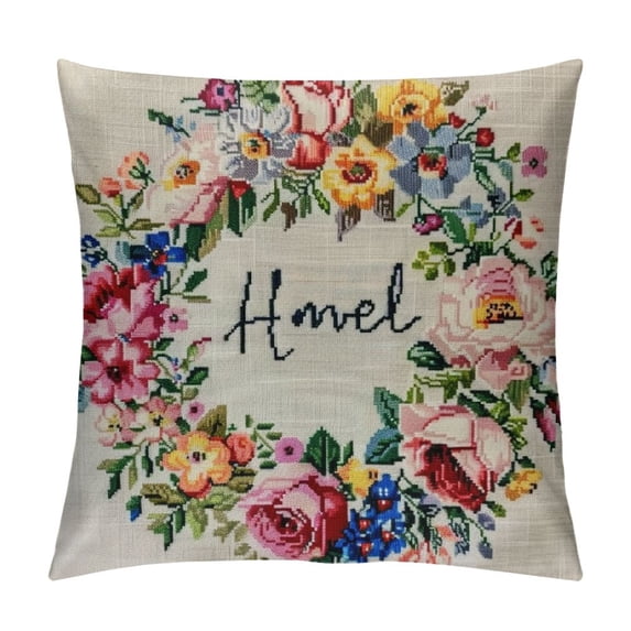 Qinduosi Spring Pillow Covers Set of Fresh Flower Bicycle Spring Home Decorations Cushion Case for Sofa Couch Farmhouse Outdoor Living Room