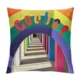 thumbnail image 1 of Qinduosi Student Gift Hello School Colored Pencils Square Pillowcase Decorative Throw Pillow Cover Cushion Case Material for Bed Sofa Classroom White, 1 of 5