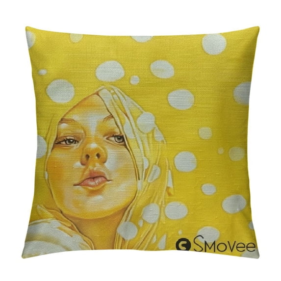 Qinduosi Summer Daisy Pillow Covers Decor Hello Summer Sunshine Yellow Cushion Throw Pillowcase Decoration for Home Couch Sofa Bed White