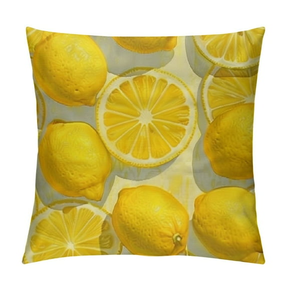 Qinduosi Summer Fruits Decorative Throw Pillow Covers Grapefruit Pillow Cases Cushion Cover Healthy Living Art Pillowcase of for Couch Bed Sofa Patio (Yellow, Red, Green, Orange)