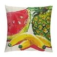 thumbnail image 1 of Qinduosi Summer Pineapple Watermelon Decorative Throw Pillow Cover , Watercolor Tropical Fruit Farmhouse Cushion Case Decor, Seasonal Home Decoration for Sofa Couch White, 1 of 5