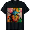 thumbnail image 1 of Qinduosi Summer Shirt Colorful Tee Shirt Adult Graphic Pattern Tee Top Black, 1 of 3