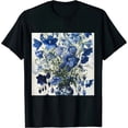 thumbnail image 1 of Qinduosi Summer T Shirts for Women Boho Floral Printed Short Sleeve Going Out Tops Crew Neck Shirts Casual Loose Blouse Black, 1 of 3