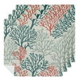 thumbnail image 1 of Qinduosi Teal Grey Coral Coastal Cloth Napkins Reusable Dinner Napkins, Summer Beach Seaside Nautical Cocktail Napkin Washable Table Napkins for Wedding/Holiday Party/Baby Shower 2 PCS, 1 of 7