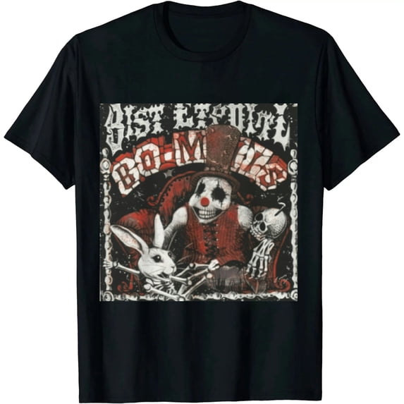 Qinduosi The Rabbit in Red T-Shirt Black