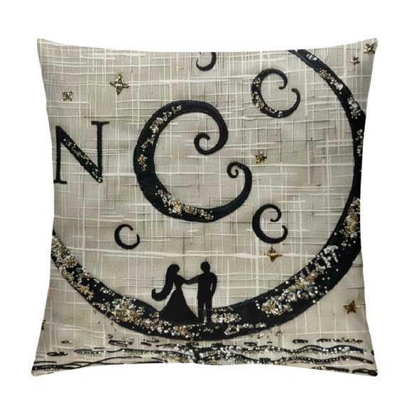 Qinduosi Theme Quote to The Moon and Back Star Moon Earth Cloud Spacecraft White Background Soft Pillow Cases Cover Pillowcase White