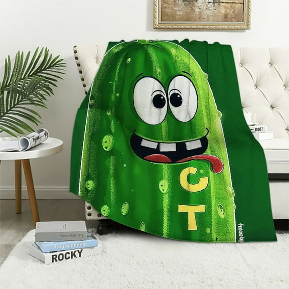 Qinduosi Throw Blanket, Flannel Cute s Themed Green Throw, Soft Lap Nap Throw Blanket for Home Boys Girls Women Gifts