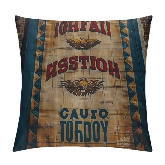 Qinduosi Throw Pillow Case Vintage Poultry Feed Sack Square Cushion Cover Standard Pillowcase for Men Women Home Decorative Sofa Armchair Bedroom Livingroom White