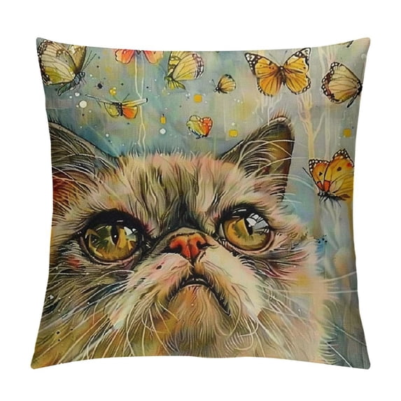 Qinduosi Throw Pillow Cover Fantasy Colorful Watercolor Painting of Home Decor Pillowcase Cushion Cover for Sofa Couch Bed and Car White