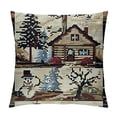 thumbnail image 1 of Qinduosi Throw Pillow Cover Festival Gifts Wood Cabin Wild Animals Bear Deer Paw Prints Forest Wildlife Linen Decorative Home Sofa Chair Car Square Throw Pillow Case Cushion Cover, 1 of 5
