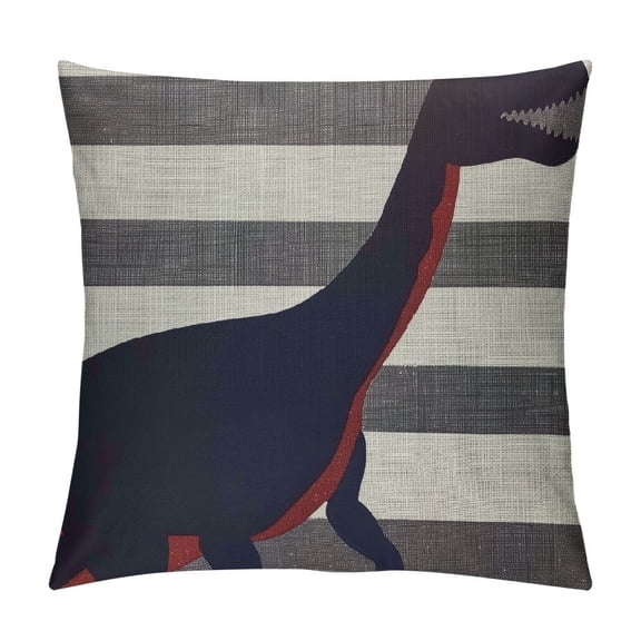 Qinduosi Throw Pillow Cover Sauropod Gray Stripe Pillow Case Inch Decorative Men Women Boy Girl Room Cushion Cover for Home Couch Bed