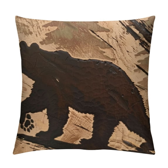 Qinduosi Throw Pillow Covers Cabin Forest Square Pillowcase Decorative Cushion Set of Vintage Rustic inch for Couch Sofa Bedroom Car White