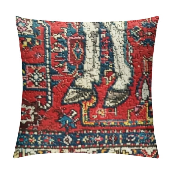 Qinduosi Throw Pillow Covers, Home Art Decor, of Cushion Couch Sofa Cases, Abstract Oil Painting Pillowcases for Bedroom, Living Room, Ethnic Decorative, Red White