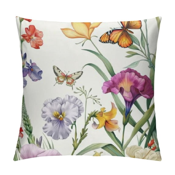 Qinduosi Throw Pillow Covers Inch Set of Flower Decorative Throw Pillow Cases Soft Velvet Outdoor Cushion Covers for Sofa Garden Couch Home Decor