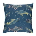 thumbnail image 1 of Qinduosi Throw Pillow Covers Pillow Cases Cushion Covers Nautical Fishing and Decorative Throw Pillowcases Animal Blue Cushion Cases White, 1 of 5