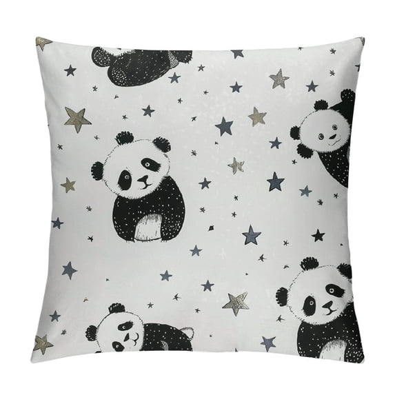 Qinduosi Throw Pillow Covers " Set of Soft Kids Cute Animal Decorative Throw Pillowcases for Cute Animal Decor Pillow Cases Cushion Covers Black White Cushion Cases