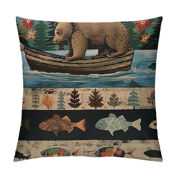 Qinduosi Throw Pillow Covers " Set of Soft for Rustic Decorative Throw Pillowcases Printed Pillow Cases Cushion Covers Bedroom Country Plaid Cushion Cases