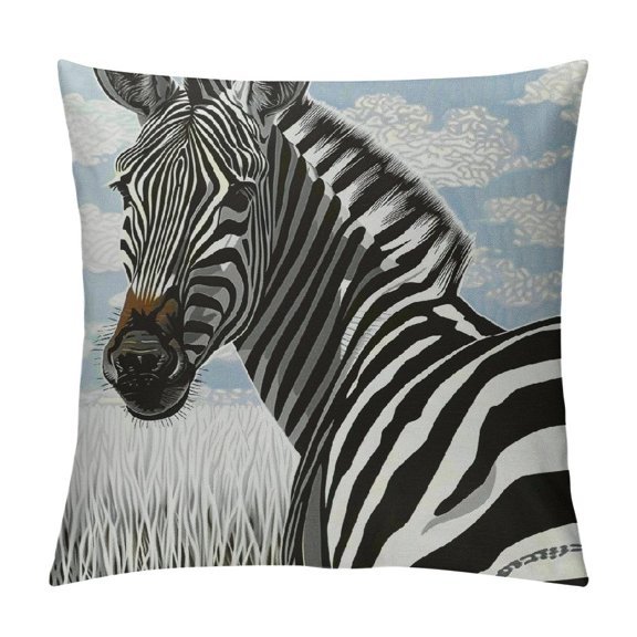 Qinduosi Throw Pillow Cushion Cover, Exotic Animals Couple Theme Jungle Fauna Camouflage Digital Design Print, Decorative Square Accent Pillow Case, ", White Grey White