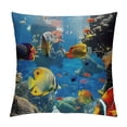 thumbnail image 1 of Qinduosi Throw Pillow Cushion Cover, with and Source of Oxygen Coral Liquid Culture Scenery, Decorative Square Accent Pillow Case, ", Azure Blue White, 1 of 5