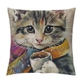 thumbnail image 1 of Qinduosi Throw Pillow Decoractive Cushion Covers of Line Cute Cat Pillow Case for Sofa Bed Couch  White, 1 of 5