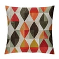 thumbnail image 1 of Qinduosi UPOOS Throw Pillow Cover Style Retro with Drop Shapes in Tones Abstract for All and Purposes Decorative Pillow Case Home Decor Square Pillowcase White, 1 of 5