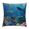 thumbnail image 1 of Qinduosi Underwater Scene with and Decorative Throw Pillow Cover Case Cushion Home Living Room Bed Sofa Car Square White, 1 of 5