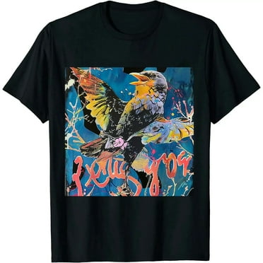 Qinduosi Unisex-Adult Standard Neon Shark Vs. Tee Black